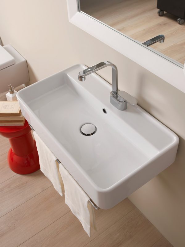 Basins with tap ledge MINIWASH 75 Ceramica Flaminia